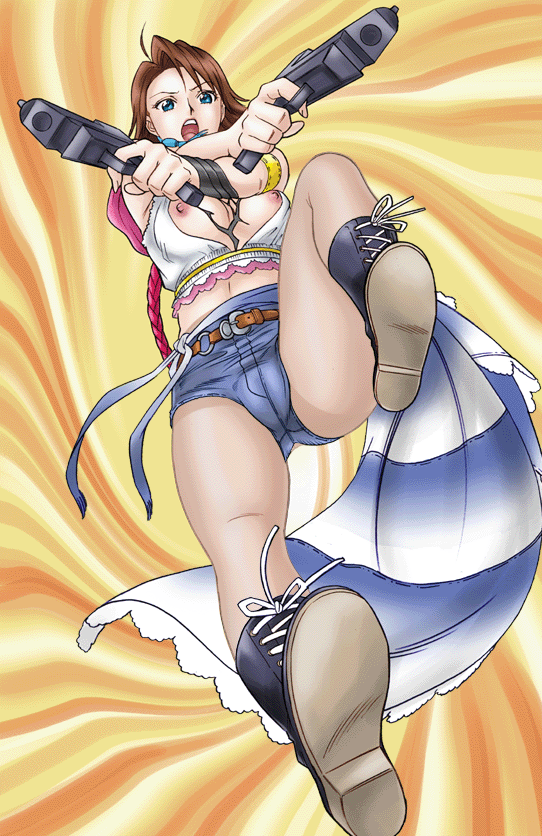 yuna and gunner (final fantasy and 2 more) drawn by uraharukon