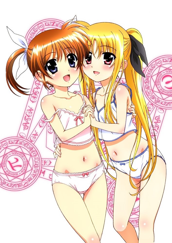 fate testarossa and takamachi nanoha (lyrical nanoha and 1 more) drawn by miyajima_hitoshi