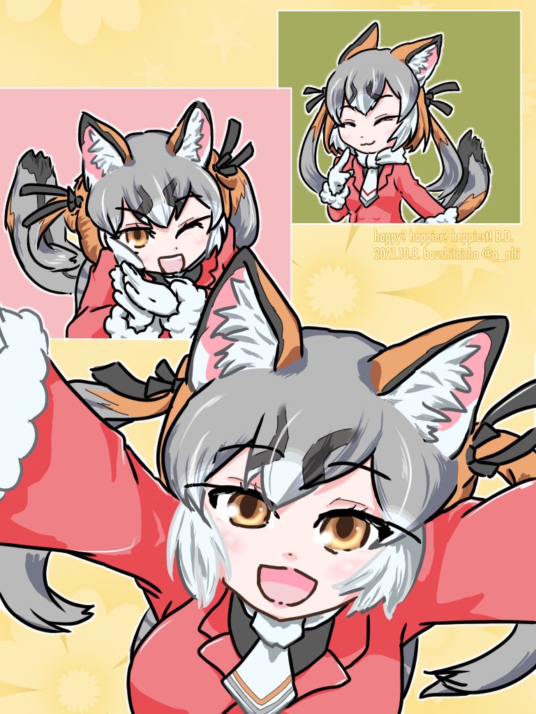 island fox (kemono friends and 1 more) drawn by p_alti
