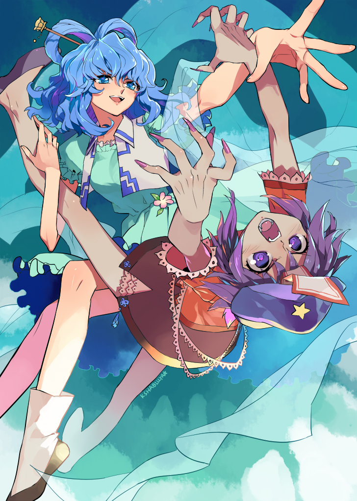 kaku seiga and miyako yoshika (touhou) drawn by kushabiria
