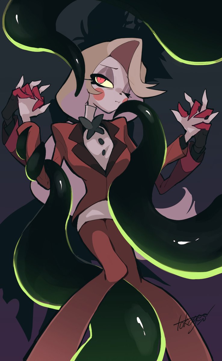charlie morningstar and alastor (hazbin hotel) drawn by tokages