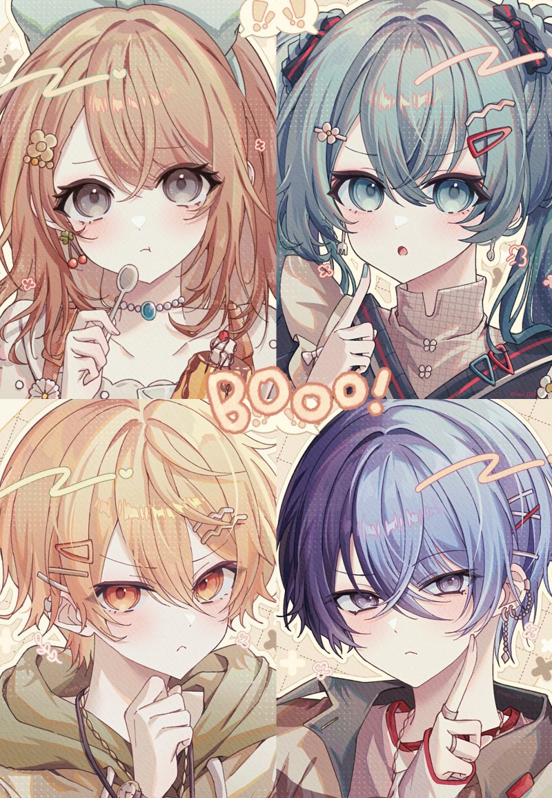 hatsune miku, tenma tsukasa, aoyagi touya, and hanasato minori (vocaloid and 2 more) drawn by touyu_1210