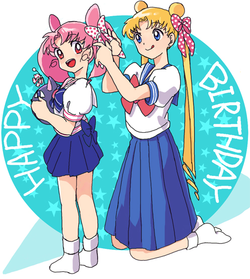 tsukino usagi, chibi usa, and luna-p (bishoujo senshi sailor moon) drawn by kiku-ichi