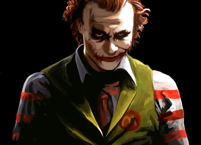 ronald mcdonald, joker, and heath ledger (dc comics and 3 more) drawn by kawanakajima