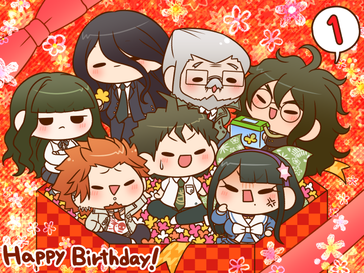 hinata hajime, kamukura izuru, chabashira tenko, gokuhara gonta, kuwata leon, and 2 more (danganronpa and 4 more) drawn by yumaru_(marumarumaru)