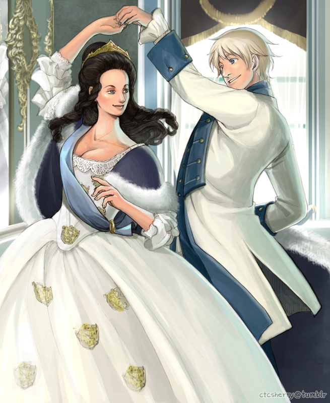 russia and catherine the great (axis powers hetalia and 2 more) drawn by sherry_lai