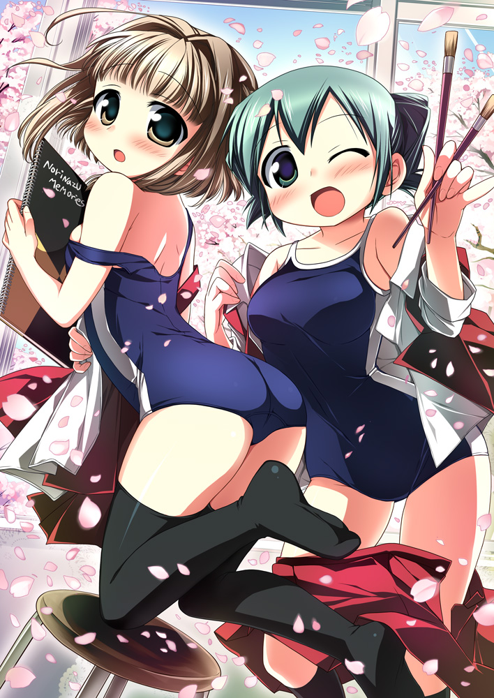 nori and nazuna (hidamari sketch) drawn by nagayama_yuunon