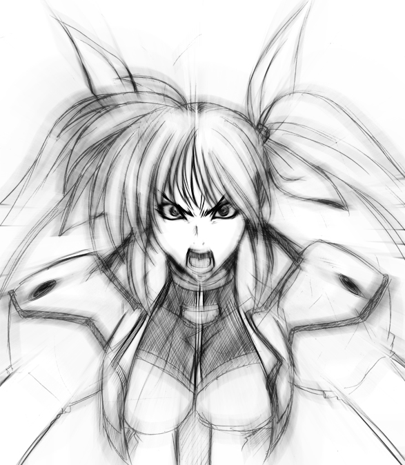 takamachi nanoha (lyrical nanoha and 1 more) drawn by hagane_soushi