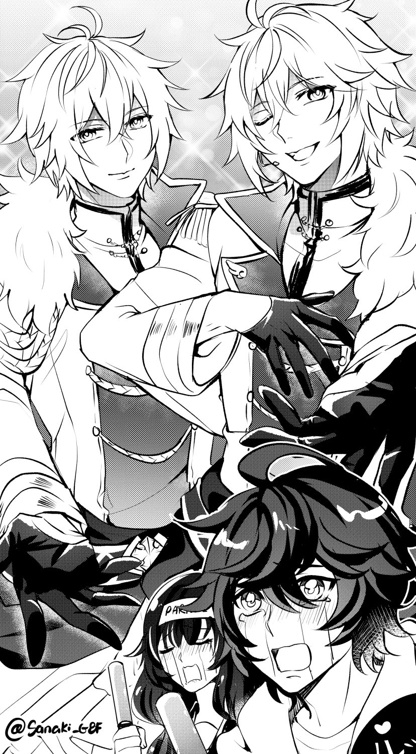 sandalphon, lucifer, raziel, and lucio (granblue fantasy) drawn by sanaki_(sanaki_gbf)