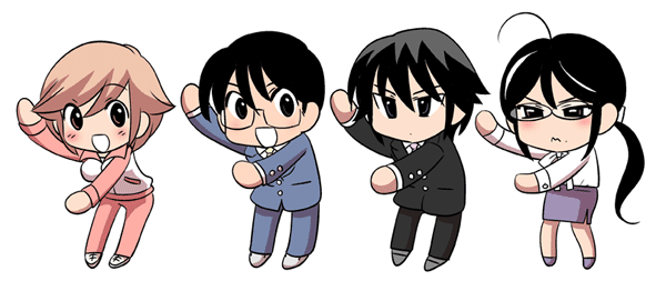 aoki daisuke, houin kyouko, shirai sae, and kokonoe reiji (kodomo no jikan) drawn by watashiya_kaworu