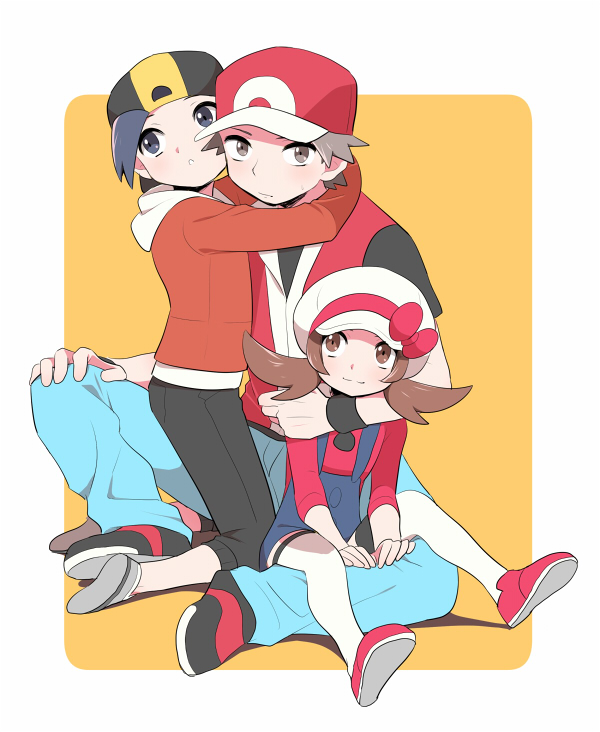 red, ethan, and lyra (pokemon and 2 more) drawn by pumpkinpan