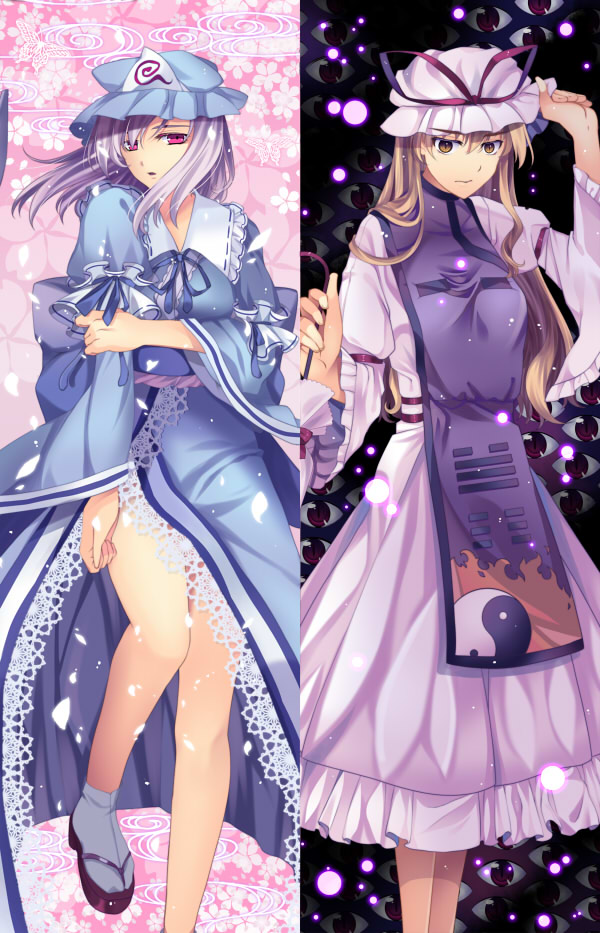 yakumo yukari and saigyouji yuyuko (touhou) drawn by tatsuyoshi