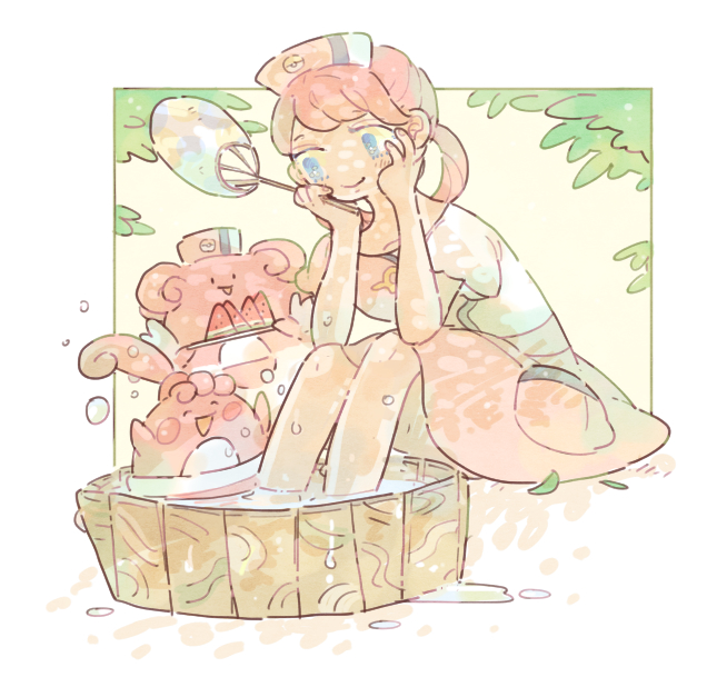 joy, blissey, and happiny (pokemon and 1 more) drawn by katiko