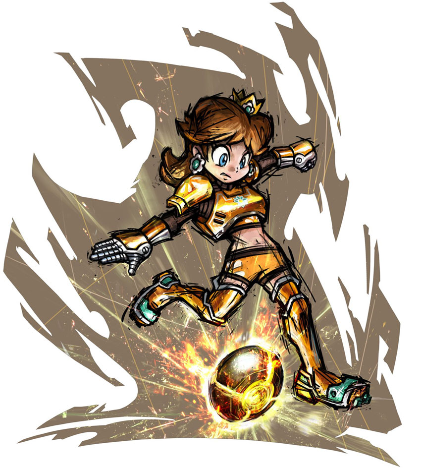 princess daisy and striker daisy (mario and 2 more) drawn by masanori_sato