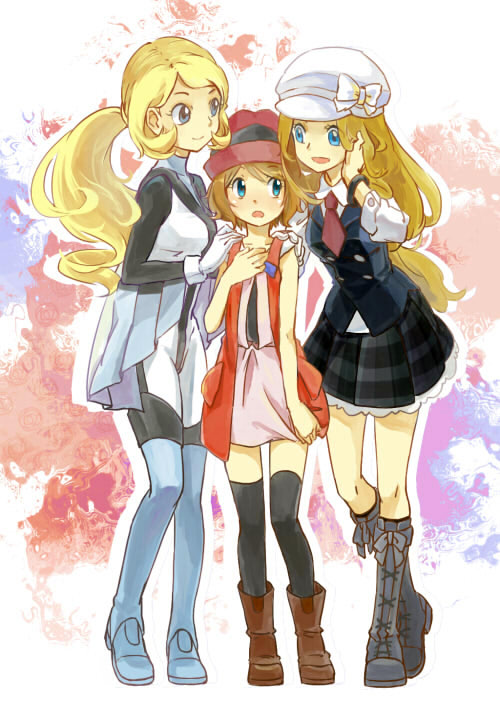 serena (pokemon and 2 more) drawn by shiro_q~