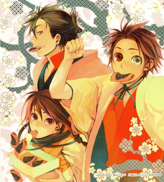 rikugou tokidoki, shinonome kon, and kuchiha (amatsuki) drawn by takayama_shinobu