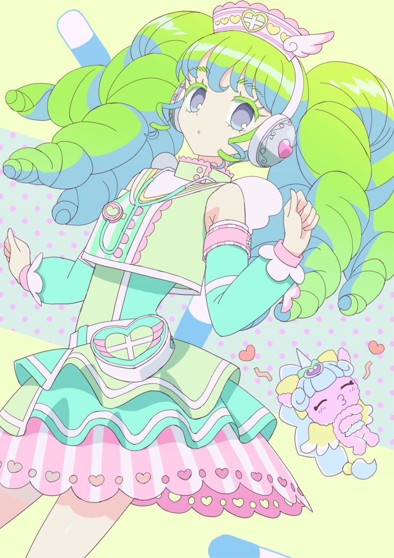 falulu and unicorn (pretty series and 1 more) drawn by ku_(residual666)