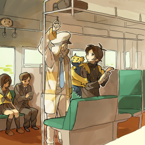 hilbert, emmet, tympole, and galvantula (pokemon and 1 more) drawn by gero_(hitoridenka)