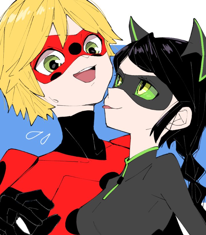 marinette dupain-cheng, adrien agreste, lady noir, and misterbug (miraculous ladybug) drawn by miracharink0
