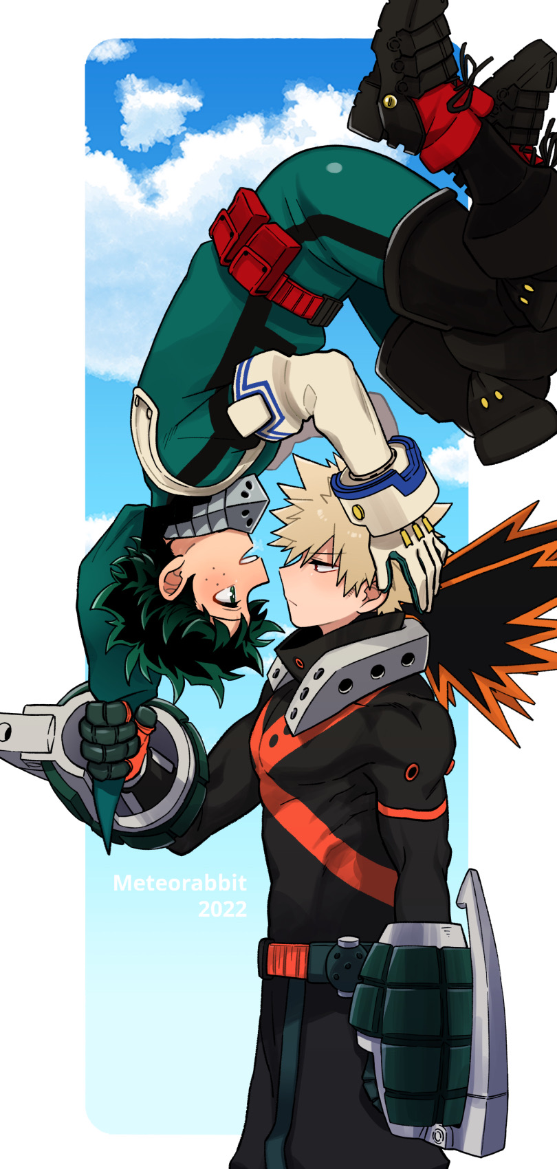 midoriya izuku and bakugou katsuki (boku no hero academia) drawn by meteorabbit_(shion69)