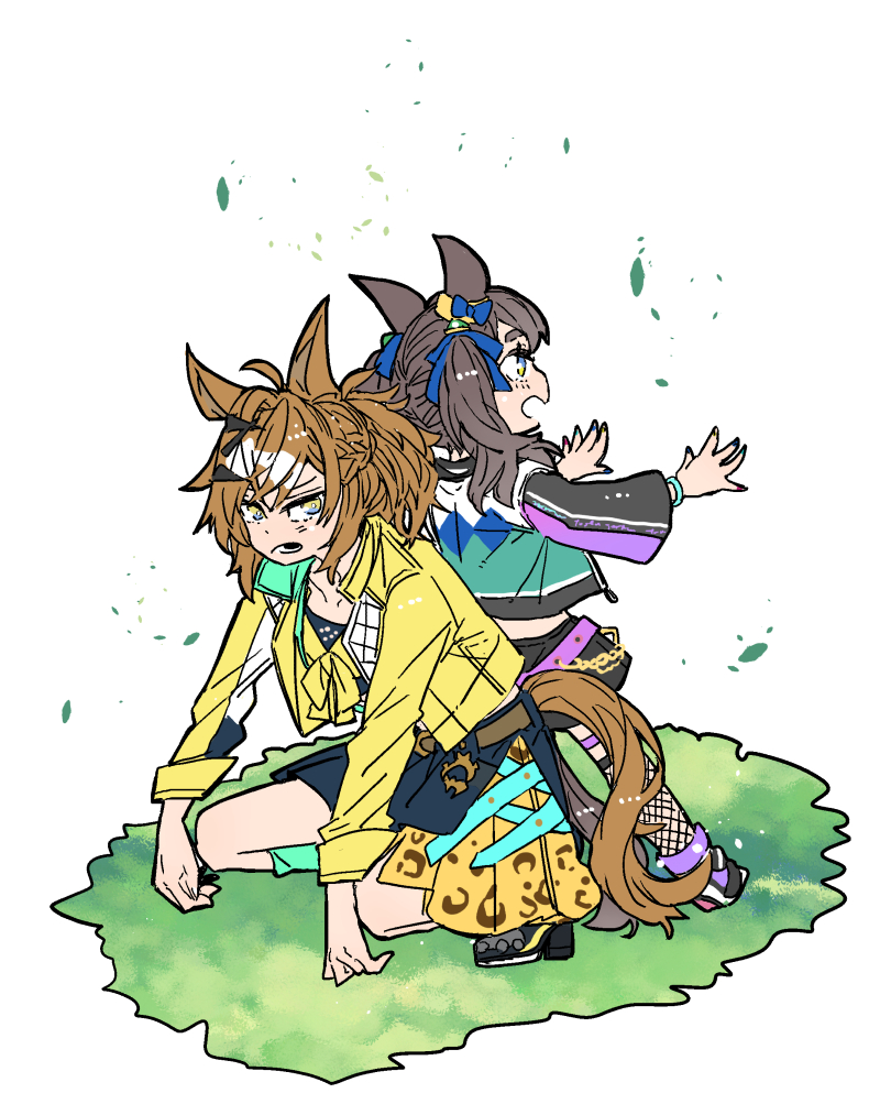 jungle pocket and tosen jordan (umamusume) drawn by asuka_(junerabitts)