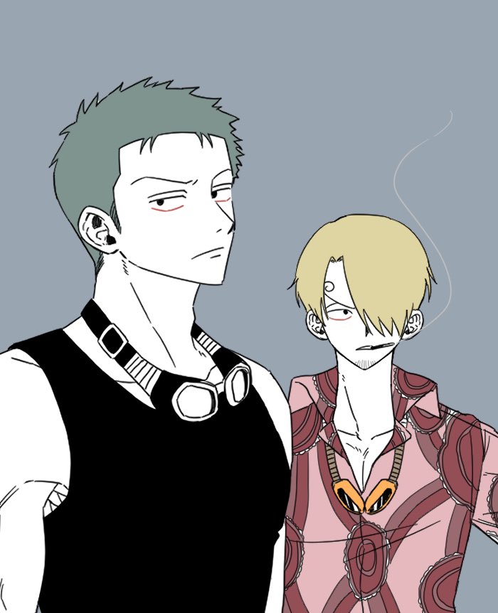 roronoa zoro and sanji (one piece) drawn by enahr_1111