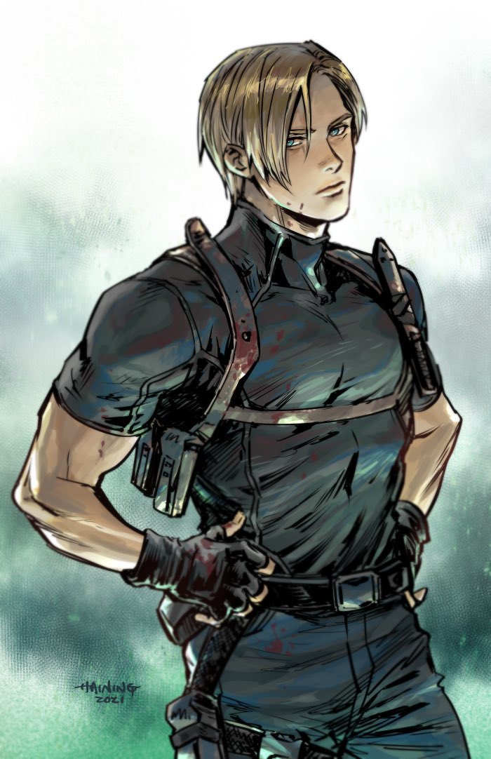 leon s. kennedy (resident evil and 1 more) drawn by haining