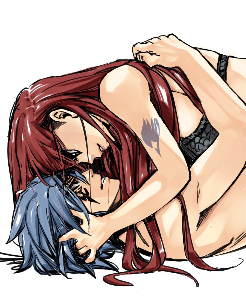 erza scarlet and jellal fernandes (fairy tail) drawn by mashima_hiro