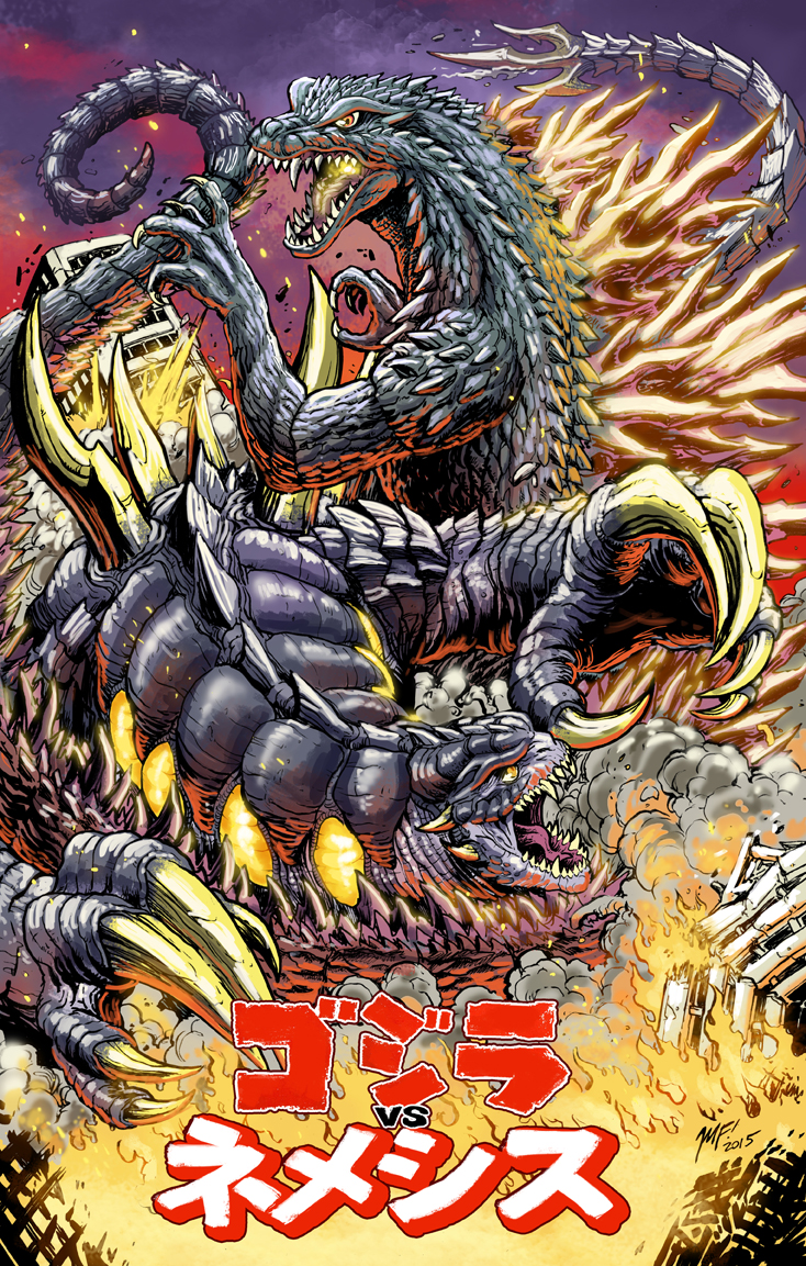 godzilla and nemesis (godzilla and 7 more) drawn by matt_frank