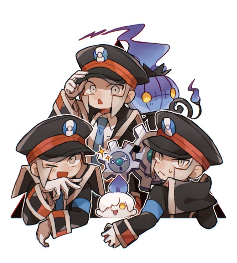 ingo, litwick, chandelure, and klang (pokemon and 1 more) drawn by musabi_02