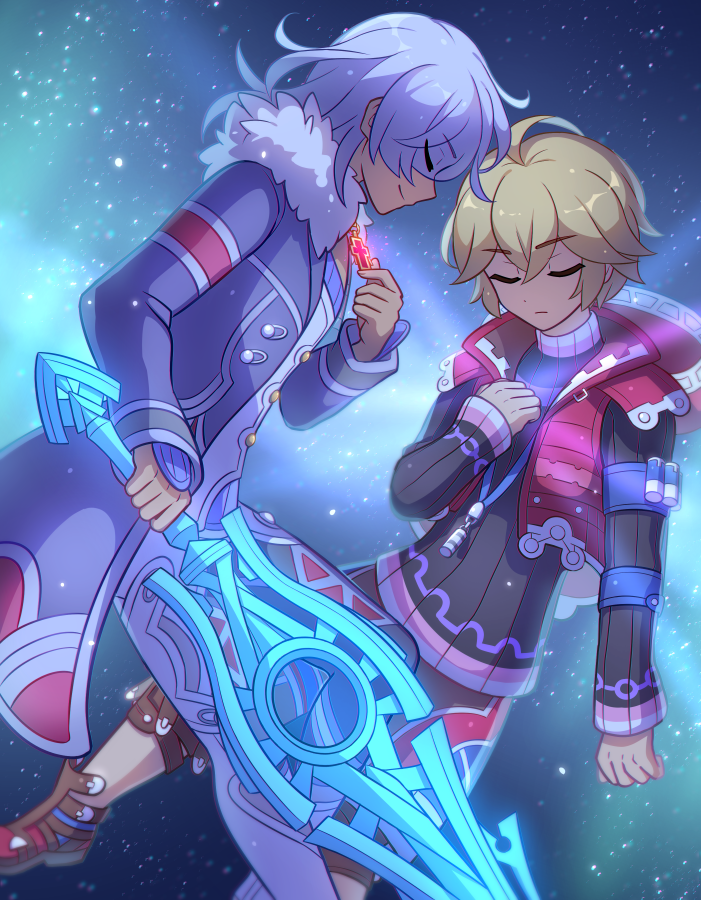 shulk and alvis (xenoblade chronicles and 1 more) drawn by enni