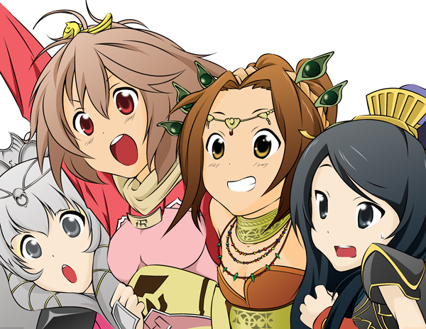 wang yi, zhang chunhua, cai wenji, and bianhuang hou (k-on! and 1 more) drawn by garbim