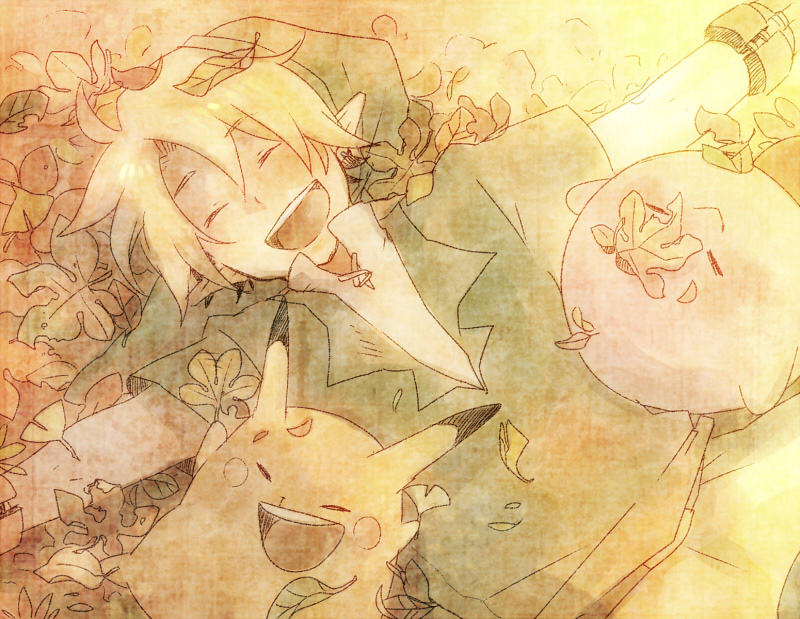 link, pikachu, and kirby (pokemon and 3 more) drawn by itou_hachi