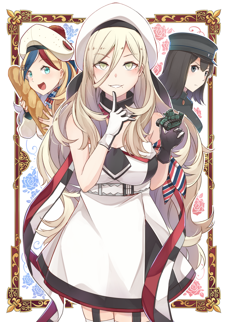 akitsu maru, richelieu, and commandant teste (kantai collection) drawn by ido_(teketeke)