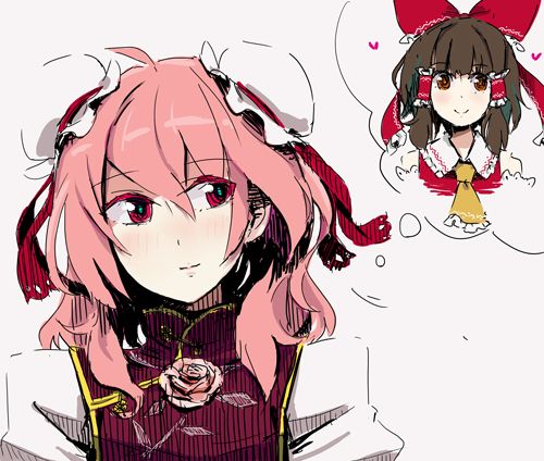 hakurei reimu and ibaraki kasen (touhou) drawn by kusugi_tai