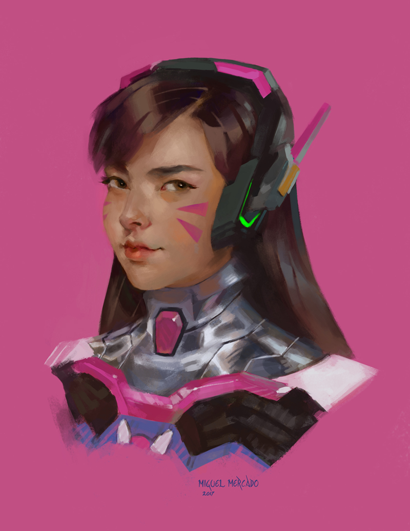d.va (overwatch and 1 more) drawn by miguel_mercado