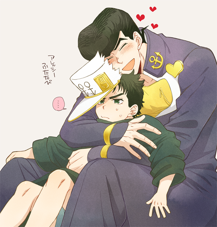 kujo jotaro and higashikata josuke (jojo no kimyou na bouken and 1 more) drawn by haruko_(chikadoh)