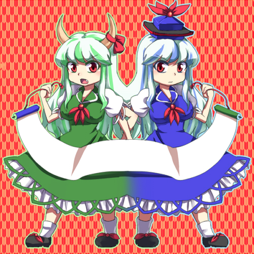 kamishirasawa keine and ex-keine (touhou) drawn by mizu_mochi