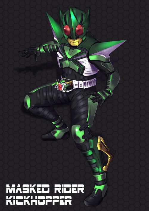 kamen rider kick hopper (kamen rider and 1 more) drawn by paintedmike