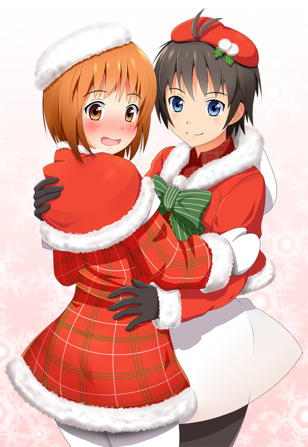 kikuchi makoto and hagiwara yukiho (idolmaster and 1 more) drawn by kinayuu