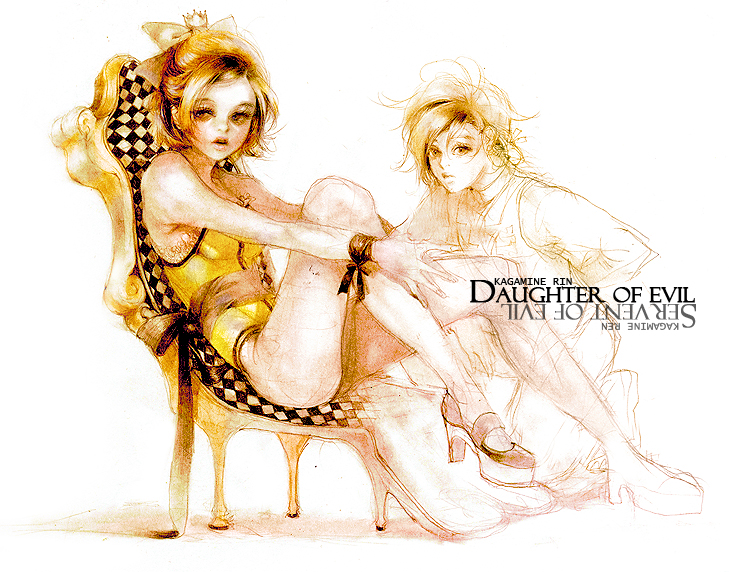 kagamine rin, kagamine len, and allen avadonia (vocaloid and 3 more) drawn by laphet