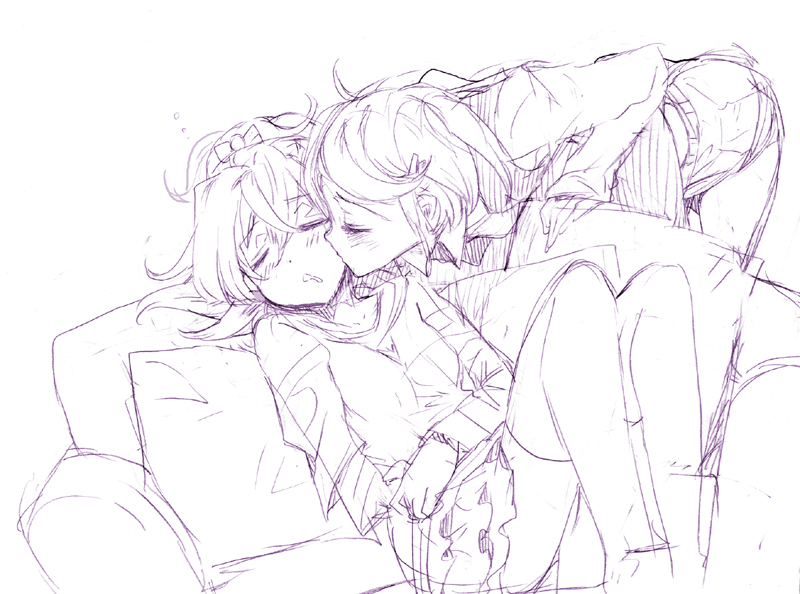 aida mana and kenzaki makoto (precure and 1 more) drawn by edoya_pochi