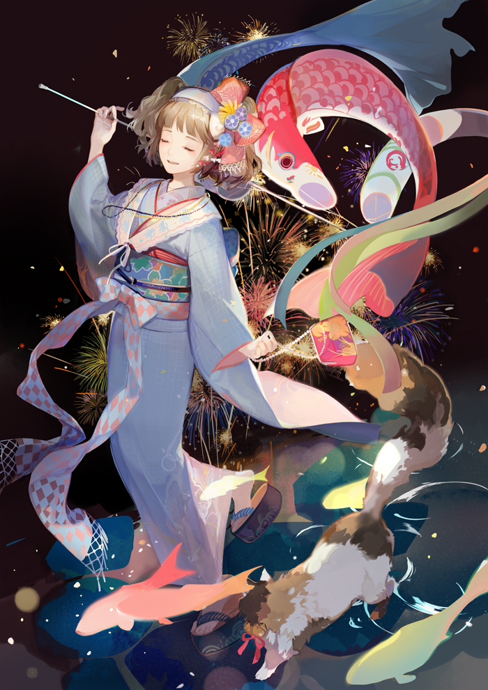 koinobori kimono (nikki and 1 more) drawn by nineo