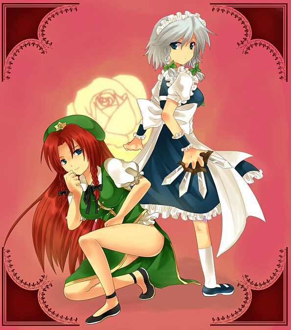 izayoi sakuya and hong meiling (touhou) drawn by fct and hayama_eishi