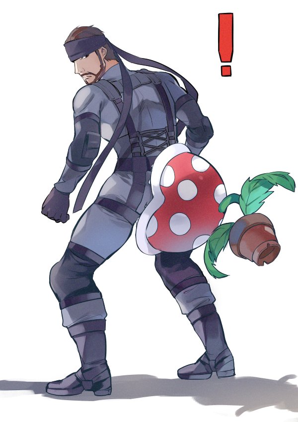 solid snake and piranha plant (mario and 4 more) drawn by oboro_keisuke