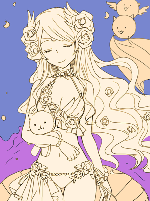 cat, aphrodite, and cat bird (nyanko daisensou) drawn by elico_nya