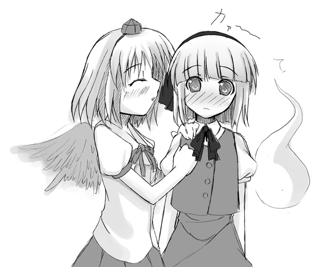 konpaku youmu and shameimaru aya (touhou) drawn by kirise_mitsuru
