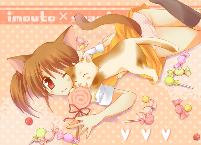 kyon's sister and shamisen (suzumiya haruhi no yuuutsu) drawn by pokopi