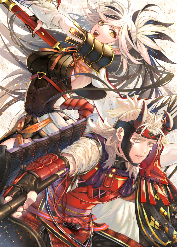 nagao kagetora, uesugi kenshin, and takeda shingen (fate and 1 more) drawn by u-ka_(fukei)