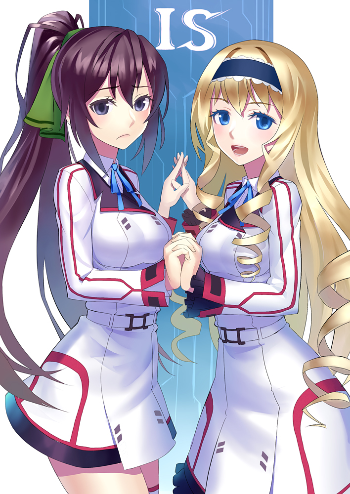 cecilia alcott and shinonono houki (infinite stratos) drawn by k+